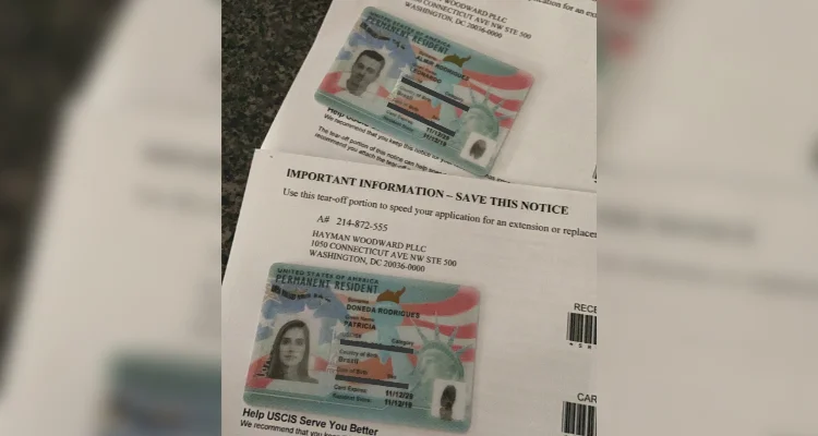 Foto dos greencards quando chegaram pelo correio