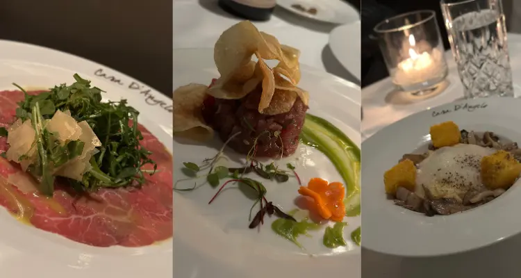 Comidas chiques do restaurante Casa D'angelo
